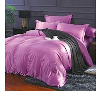 Nordic Royal Silk Cotton Coupue Ensemble 4 PCS Set Drevet Cover Lit Sheets thelwase2 Double côté Couette de Couvre