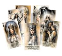 Nordic Runes Oracle - Jeu de runes 44 cartes avec bindrunes et art d'inspiration nordique