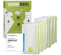 NORDIC® - Sac sous vide vêtement aspirateur - Lot de 6 (3 S + 3 M) - Sans BPA ÉTIQUETTES INCLUSES - Sac sous vide vêtement - Sac rangement sous vide aspirateur - Sac compression voyage