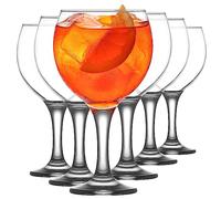NORDIC SCHILLER Aperol - Lot de 6 verres à vin ballon transparents pour vin rouge et autres cocktails, grands verres à eau et à vaporiser