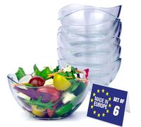 NORDIC SCHILLER Dessert Bols en Verre, Lot de 6 310ml SANS PLOMB Bols à Dessert en Verre, Verres à Dessert, Bols de Service, Bols à Sauce, Plats à Sauce, Tasses à Desserti Bol à Crème Glacée en Verre