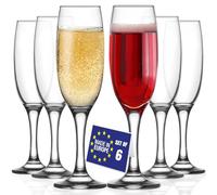 NORDIC SCHILLER Flute Champagne, Verres à Champagne, 220ml, Lot de 6 100% SANS PLOMB Coupe de Champagne Flûtes en Verre, Verres à Flûte, Lave-vaisselle Coupes à Champagne en Verre, Verres à Vin