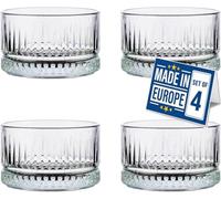 NORDIC SCHILLER Lot de 4 bols à dessert en verre cristal de qualité supérieure - 235 ml - Sans plomb - Bols à dessert, bols à dessert, bols à fruits, bols à sauce, bols à dessert, bols en verre