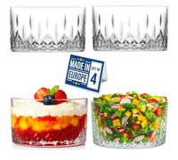NORDIC SCHILLER Lot de 4 bols à dessert en verre de qualité supérieure - 260 ml - 100 % sans plomb