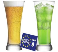 NORDIC SCHILLER Lot de 6 verres à bière de qualité supérieure - 380 ml - 100 % sans plomb - Verres à bière, verres à bière, verres à eau, verres à long drink, verres à jus