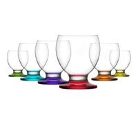 NORDIC SCHILLER Lot de 6 verres à eau, à jus, 280 ml, 100 % sans plomb - Passe au lave-vaisselle - Verre organique coloré