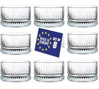 NORDIC SCHILLER Lot de 8 bols à dessert en verre de qualité supérieure - 235 ml - Sans plomb - Bols à dessert, bols à dessert, bols à fruits, bols à sauce, bols à dessert