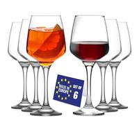 NORDIC SCHILLER Verre a Vin Rouge Modernes, 400ml, Lot de 6 100% SANS PLOMB Verres à Vin, Verres a Pied Vin, Verre à Vin Blanc, Lave-vaisselle, Wine Glasses