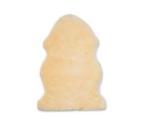 Nordic Sheep Tapis Peau de Mouton bébé 80x60 cm | Peau de Mouton véritable avec régulation de température | Convient pour Chaise Haute ou Tapis Fourrure | Couleur: Jaune Naturel
