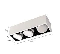 Nordic Simple Rectangular Three-Head LED Downlight Living Room Restaurant Hotel Energy Saving LED Surface Mounted Spotlight CRI85 Adjustable Angle Disassembled,4000K_3*5W