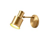 Nordic Small Wall Lamp Copper Gold Finish Simple Wall Scone E27 Base Metal Adjustable Head Creative Wall Light Modern Indoor Lighting Compatible with Bedroom Living Room Children's
