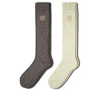 NORDIC Socks 2 Paires, 70% Laine Mérinos Premium, Chaussettes Montantes Thermiques pour Hommes et Femmes, Chaussettes d’Hiver (FR/ES, Numérique, 47, 50, Taille normale, Taille normale, Earth)