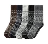 NORDIC Socks 5 paires, Chaussettes en Laine Mérinos pour Hommes et Femmes, Chaussettes d’hiver, Chaudes (L, Bergen Laine)