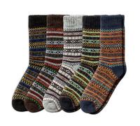 NORDIC Socks 5 paires, Chaussettes en Laine Mérinos pour Hommes et Femmes, Chaussettes d’hiver, Chaudes (L, Arvid)