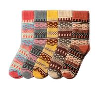 NORDIC Socks 5 paires, Chaussettes en Laine Mérinos pour Hommes et Femmes, Chaussettes d’hiver, Chaussettes Chaudes (XL, Sofia)