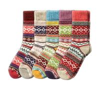 NORDIC Socks 5 paires, Chaussettes en Laine Mérinos pour Hommes et Femmes, Chaussettes d’hiver, Chaussettes Chaudes (XL, Ida)
