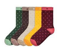 NORDIC Socks Chaussettes Dress en laine mérinos pour hommes et femmes, lot de 5 paires Crew, classiques et élégantes (FR/ES, Alpha/lettres, M, TTG, Taille normale, Taille normale, Nature patterns)