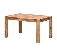 Nordic Story Table de salle à manger extensible Mauritz 1 en chêne massif idéal pour cuisine, salon, meubles style nordique scandinave rustique (140-190 x 90 x 75 cm)