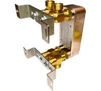 Nordic Tec Ba-16-22 Échangeur de chaleur en acier inoxydable 22 plaques 100 kW 1" avec fixation murale et pièces de raccordement