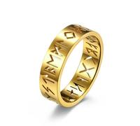 Nordic Viking Rune Hollow-Out Titanium Steel Ring Unisexe Bijoux Minimalistes Pour Hommes Femmes Gravé Mariage Proposition Bande