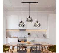 Nordic Vintage Pendant Lamp For Dining Room Kitchen E27 Interior Lighting Farmhouse Long Table Crystal Chandelier Black