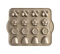 Nordic Ware Busy Bee Mini moule à bitelet en fonte d'aluminium pour petits gâteaux, moule à gâteau de qualité supérieure fabriqué aux États-Unis, couleur : doré