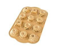 Nordic Ware Moule 12 mini Bundt Charms assortis dorés 0,28 L
