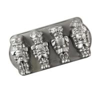 Plaque à gâteaux en fonte d'aluminium doré de 4 Casse-noisettes de Noël