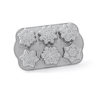 Nordic Ware - Moule à gâteau, moule à pâtisserie - Moule 6 Flocons de neige Silver - Revêtement antiadhésif - Fonte d'aluminium