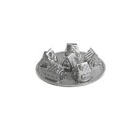Nordic Ware - Moule à gâteau, moule à pâtisserie - Moule à gâteau Petit village Silver - Revêtement antiadhésif - Fonte d'aluminium