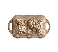 Nordic Ware Moule à pain en nid d'abeille, moule à gâteau original en fonte d'aluminium, moule à gâteau Bundt avec motif d'abeille, moule à gâteau fabriqué aux États-Unis, couleur : doré
