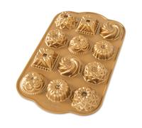 Nordic Ware Moule 12 mini Bundt® Charms assortis Gold