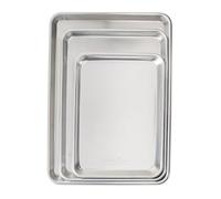 Nordic Ware Naturals Baker's Delight Lot de 3 plaques de cuisson en aluminium naturel avec conductivité thermique supérieure, ustensiles de cuisson de qualité supérieure fabriqués aux États-Unis,