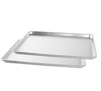 Nordic Ware Naturals Lot de 2 grandes plaques à pâtisserie Argenté