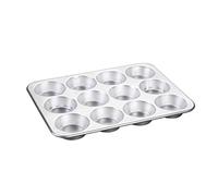 Nordic Ware Naturals Moule à muffins à 12 cavités avec conductivité thermique supérieure, ustensiles de cuisson de qualité supérieure pour friandises brunes, fabriqué aux États-Unis, argenté