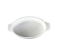 Nordic Wind Home Simple Pure White Stripe Ceramic Retro Texture Baking Rice Plate -24,5 cm Petit ovale.
