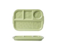 Nordic Wind Irregular Fresh, exquis, Creative and Pratique, Assiette à petit déjeuner Vert crème 4 assiettes carrées