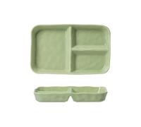 Nordic Wind Irregular Fresh, exquis, Creative and Pratique, Assiette de petit déjeuner vert crème 3 assiettes carrées