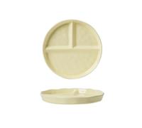 Nordic Wind Irregular Fresh, exquise, créative et pratique Assiette à petit déjeuner Jaune crème 3 grilles