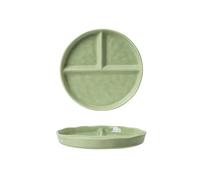 Nordic Wind Irregular Fresh, exquise, créative et pratique Assiette à petit déjeuner Vert crème 3 grilles