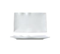 Nordic Wind Ménage Simple Carré Sous Glacé Céramique Western Food Plat Rectangulaire -10 "Assiette en Carton Ondulé Rectangulaire