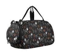 Nordic Wolverine Foxfire Petit sac de sport avec compartiment à chaussures Grande capacité pour garçons et filles Noir