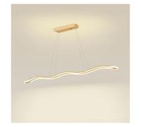 Nordic wood grain wave line pendant lights for dining table dining hall office bar counter indoor hanging lamps lighting fixture