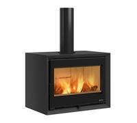 Poêle à bois Dante - 8,8 kW - Rdt: 85,5% - B. 30 cm - Acier noir