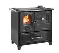 Cuisinière à bois La Nordica Family 4,5 | 7,5 kW revêtement en acier, noir anthracite