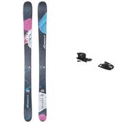 Pack ski." Nordica Unleashed 90 Blue/aqua/pink 25 + Fixations - Enfant - Bleu / Gris / Rose - taille 152 - modèle 2025
