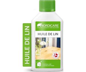 Nordicare huil d'lin [250ml] universel I protection du bois 100% biologique I huile de lin bio pour intérieur et extérieur I huile bois