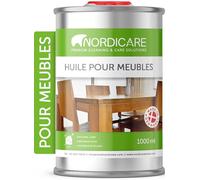 Nordicare huile bois pour meubles [1Litre protection meuble pour le nettoyage régulier du bois I basé sur huile de lin pour bois I protection bois