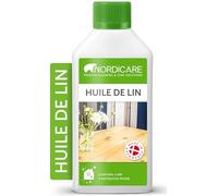 Nordicare huile de lin [500ml] huile de lin pour bois universel I protection du bois 100% biologique I huile de lin bio pour bois interieur et exterieur I huile bois, huile de lin cuite