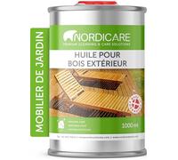 Nordicare saturateur bois exterieur [1L] vernis bois exterieur incolore pour tous les bois à l'extérieur, huile de lin pour bois exterieur & teck, huile teck
